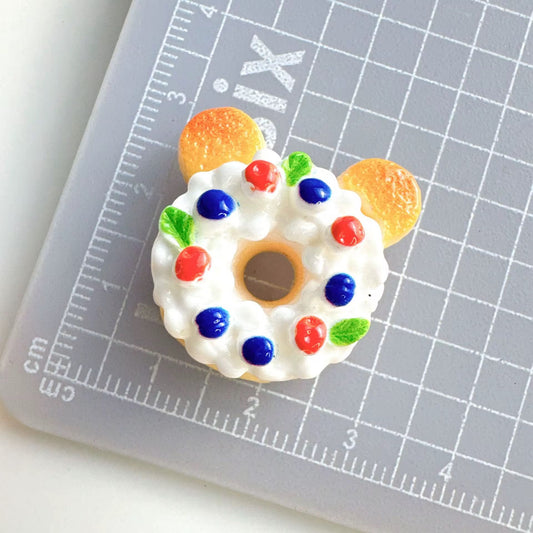 BBB 277 (c) Cute Bear Bread Donut Resin charm ( 1 pc ) with Hook ( 20:30 mm )