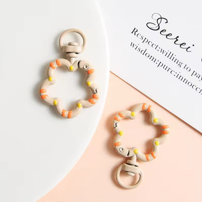 BBB 350 (f) Brown Floral key clasp - Keyring Clasp( 1 pc )