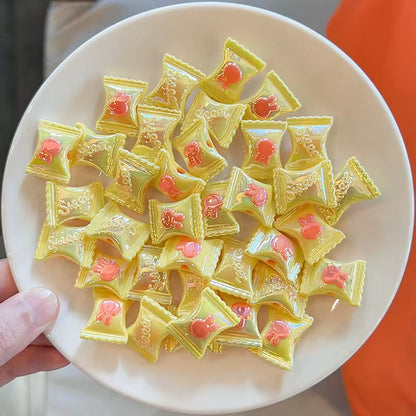 BBB 239 (c) Yellow Rabbit candy Luminous Shiny Bead ( 1 pc ) UV Plated Acrylic ( 22:17 mm )