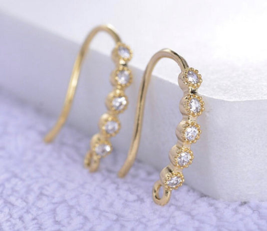 SS 570 zircon crystal hook (2PC)