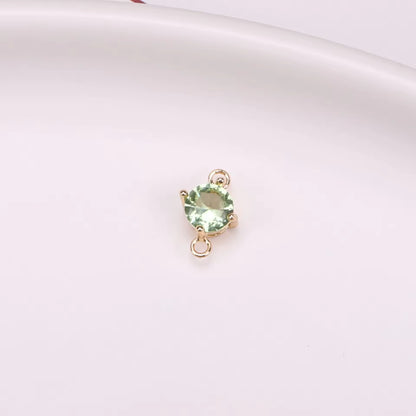 BBB 202 (I) Light green CZ connector 14k gold plated ( 1 pc ) Anti tarnish