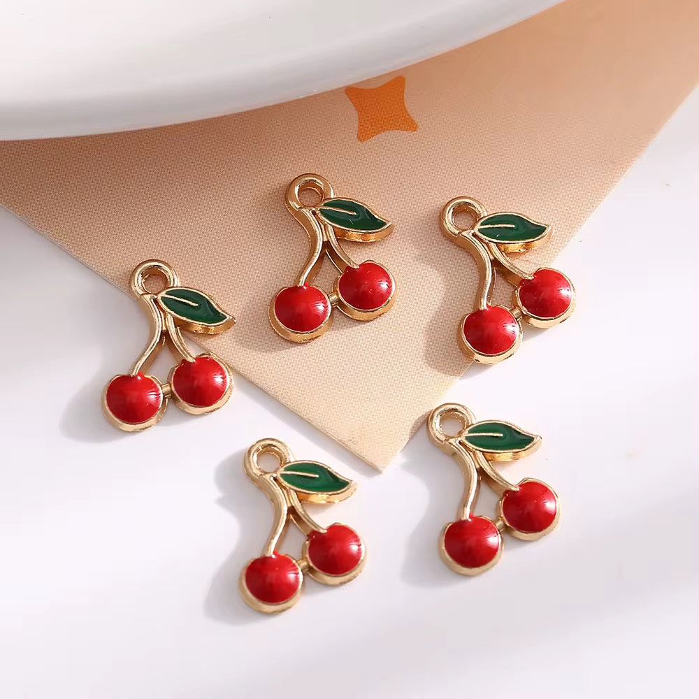 SS 2124 Cherry Fruit enamel charm ( 1 pc ) High Quality Shine