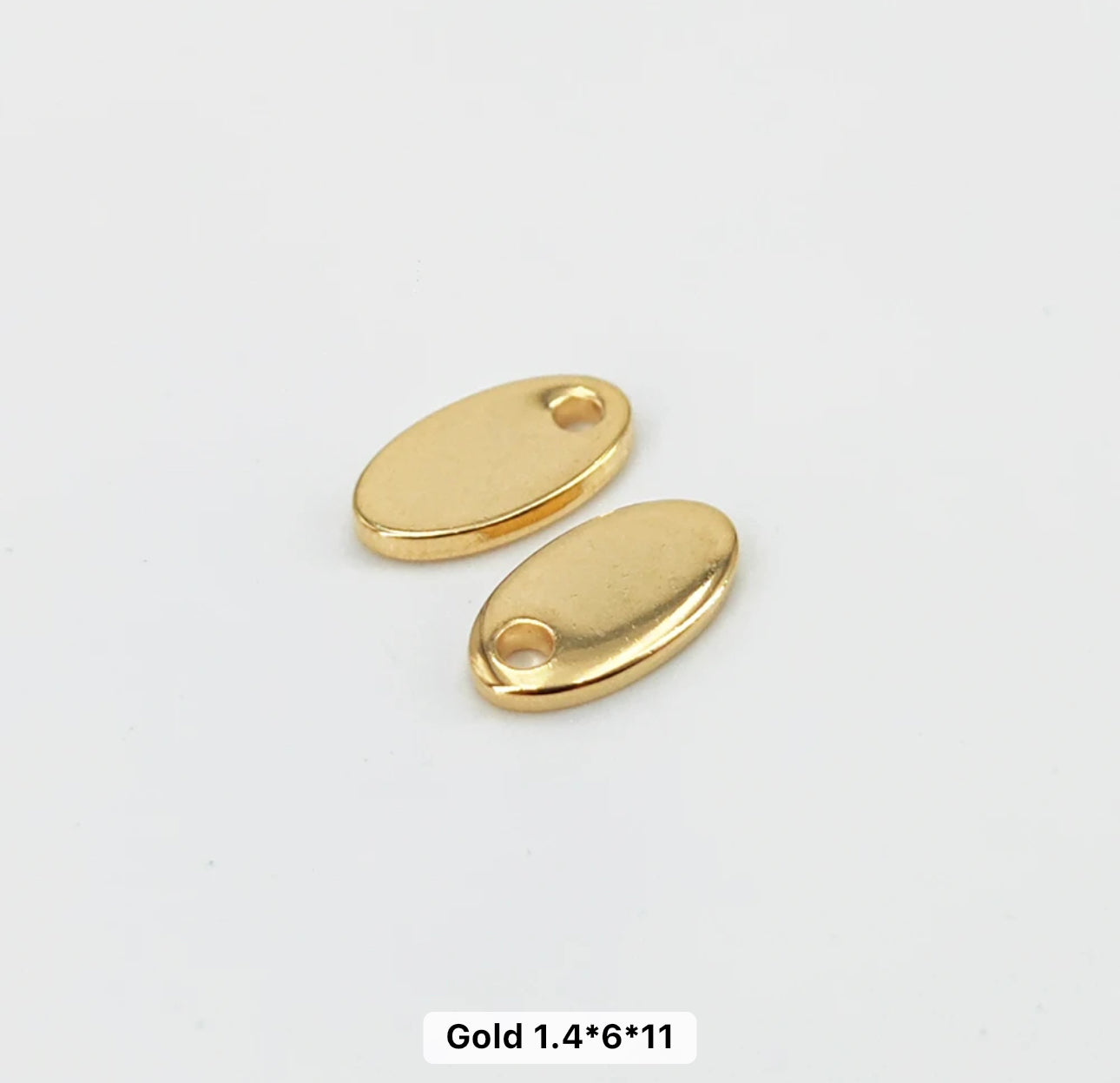 SS 1018 - Oval 2 gold plated Stainless steel stamping blank ( 1 pc ) Anti tarnish