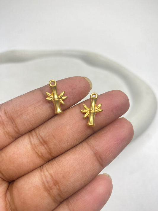 SS 2841 Bamboo charm 18K Gold plated stainless steel ( 1 piece ) Anti tarnish