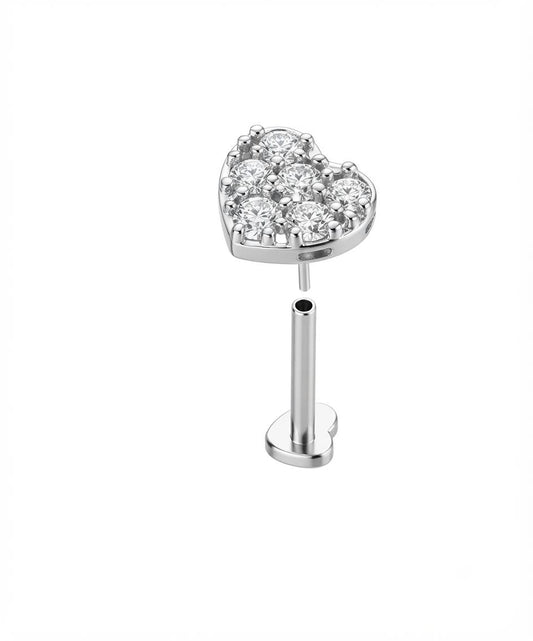 MSJ04W Zircon Cartilage 2nd piercing stud ( 1 pc )- Steel PVD