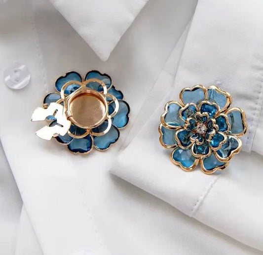 BBB 320 (i) White Rose Gold Cufflink Button Cabochon ( 1 pc ) Anti tarnish ( 22 mm )