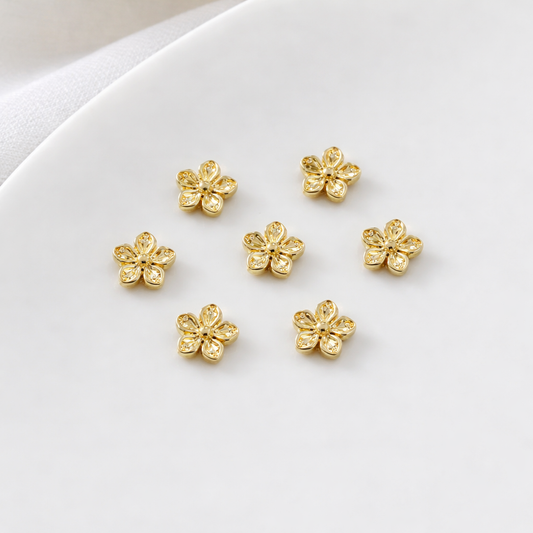 SS 1372 Floral Spacer bead 18k Gold plated ( 1 pc ) Anti tarnish ( 5*6 mm )