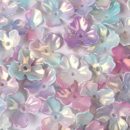 BBB 023 large petals gold plated luminous Acrylic bead cap ( 1 pc )