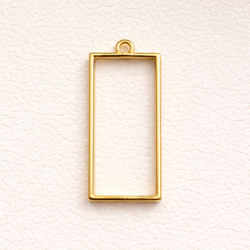 Rectangular Bezel BBB 347 (d) Rectangle Bezel Alloy Premium ( 1 pc ) Anti Tarnish ( 20*5 ...