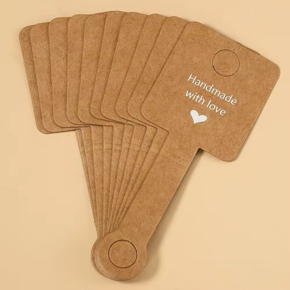 Brown cardboard fold over hanging cards with self adhesive sticker ( 1 pc )
