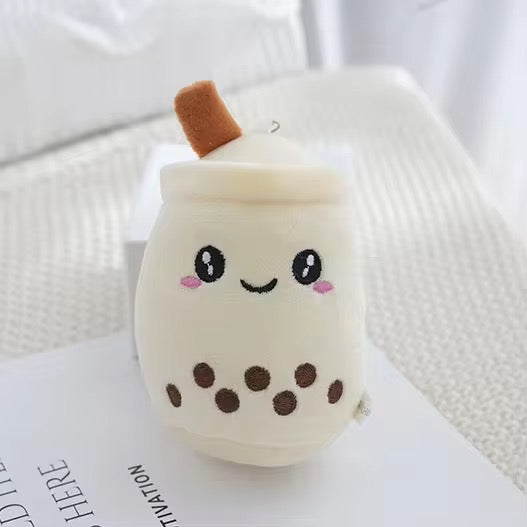 PK 07 Vanilla Milk Boba Kawaii 3D Plush Toy Keychain ( 1 pc ) Premium Quality ( 10 cm )
