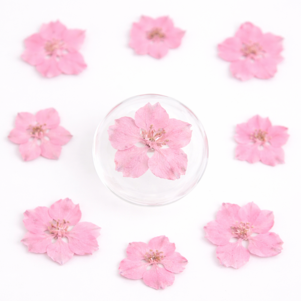 DF 60 Baby Pink Houndstooth Pressed Dried Flower ( 1 pc ) plain dried flower for Resin Art