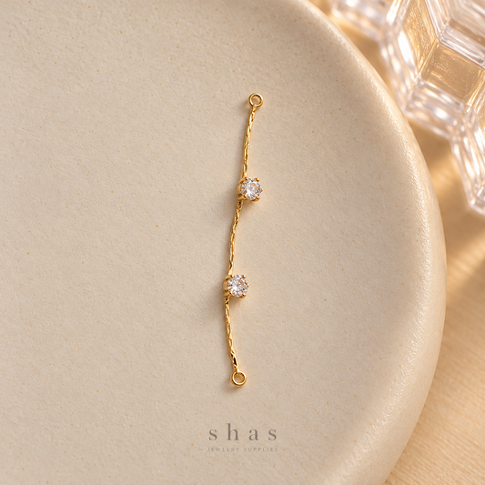 GPC24M Single layer Zircon Tassel 18k Gold ( 1 pc ) Premium Plated
