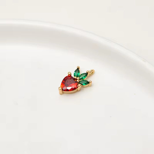 CZ 2156 Berry Zircon  14k gold plated charm ( 1 pc ) - anti tarnish