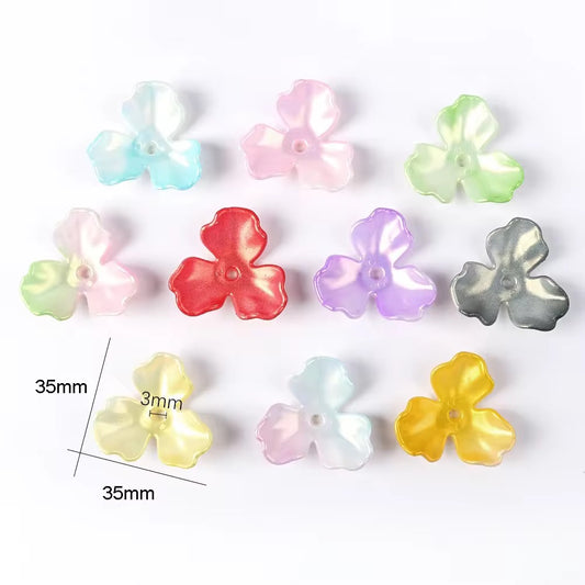 BBB 023 large petals gold plated luminous Acrylic bead cap ( 1 pc )