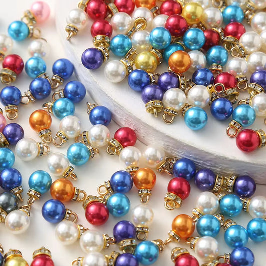 BBB 232 (b) Champagne Pearl Shiny Bead Drop charm ( 1 pc ) UV Plated Acrylic ( 15:10 mm )