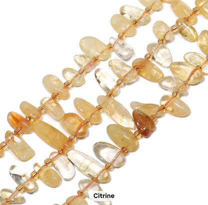 GB04 Natural long tooth Irregular stone bead - Natural Gemstone Bead ( 1 pc ) AAA Quality