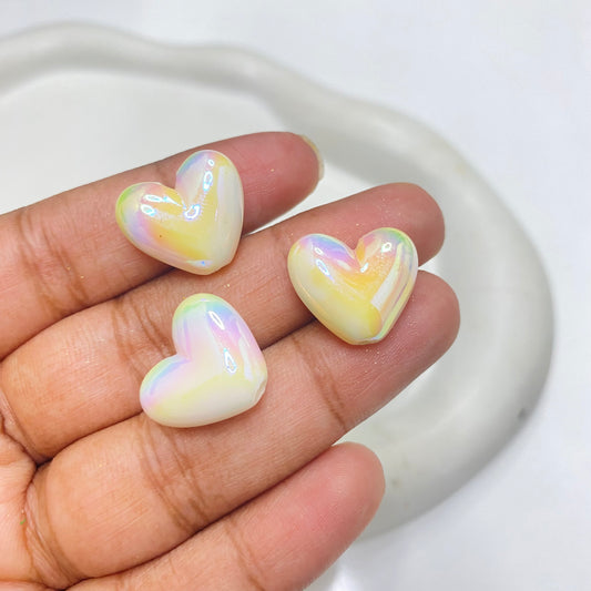 BBB 170 (A) white rainbow shiny luminous Acrylic bead ( 1 pc )