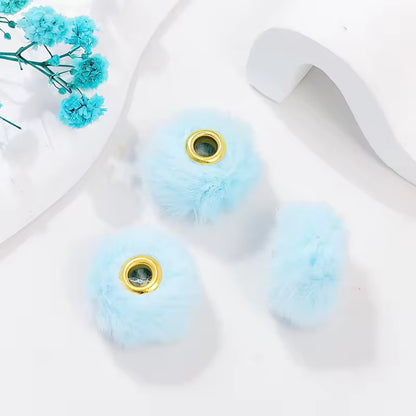 BBB 341 (d) Light Blue Pom Pom Bead ( 1 pc ) Fuzzy Fur ( 20 mm )