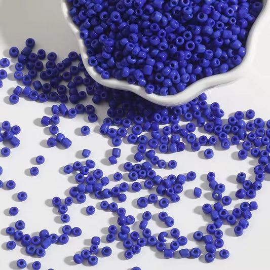 BBB 150 (i) Dark Blue Tiny Solid Rice Czech Glass bead ( 1 gm - around 60 to 70 piece) High Quality ( 2 mm )