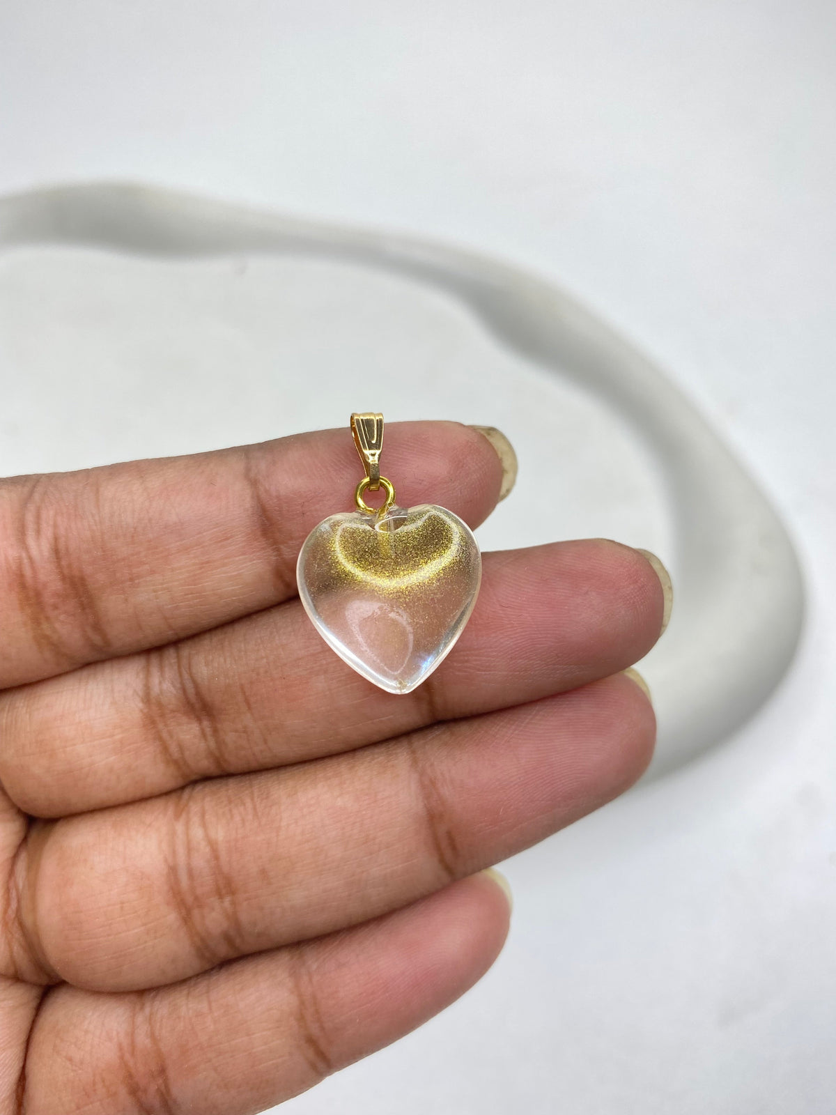 GB48  heart glass bead Pendant ( 1 pc ) ( 15:20 mm )