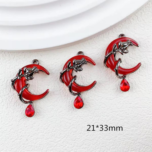 BBB 319 (g) Rose Moon Dark Style Y2K charm ( 1 pc ) High quality Alloy
