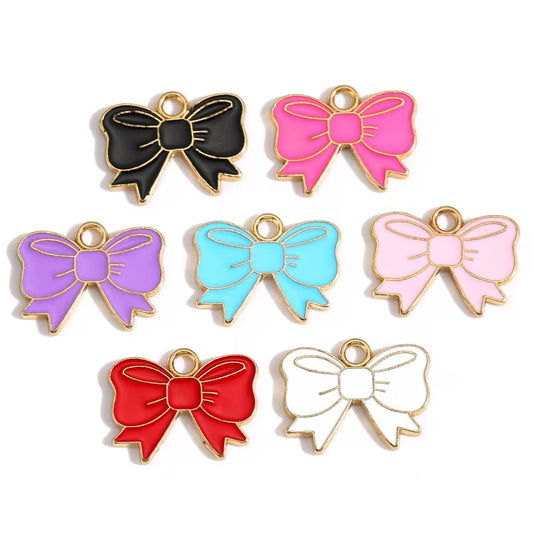 BBB 311 (g) Red Bow enamel charm ( 1 pc ) High quality shine ( 14:18 mm )