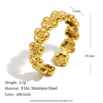 SJ 983 Floral Ring - Premium jewellery- 18k Gold PVD plated stainless steel - Anti tarnish