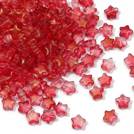GB 2152 Red star glass bead (1 pc )