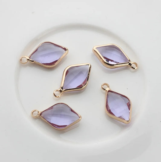 BBB 142 (D ) Light purple Diamond zircon charm - Anti tarnish (1PC)