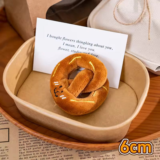 PK 29 Pretzel Cute Food 3D Plush Toy Keychain ( 1 pc ) Imported Premium Quality