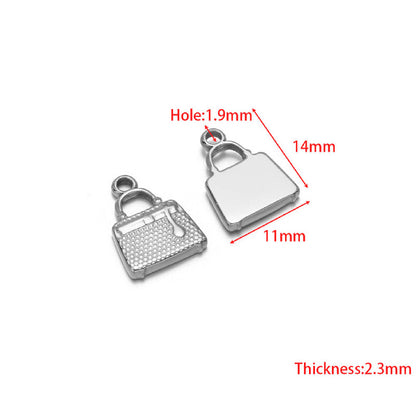 SC09C Bag Charm Silver pvd plated 316 stainless steel ( 1 pc ) Anti tarnish