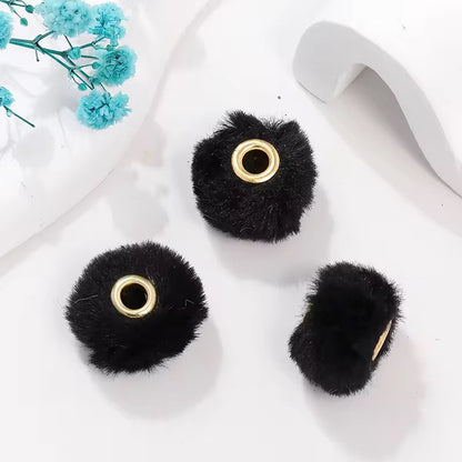 BBB 341 (g) Black Pom Pom Bead ( 1 pc ) Fuzzy Fur ( 20 mm )