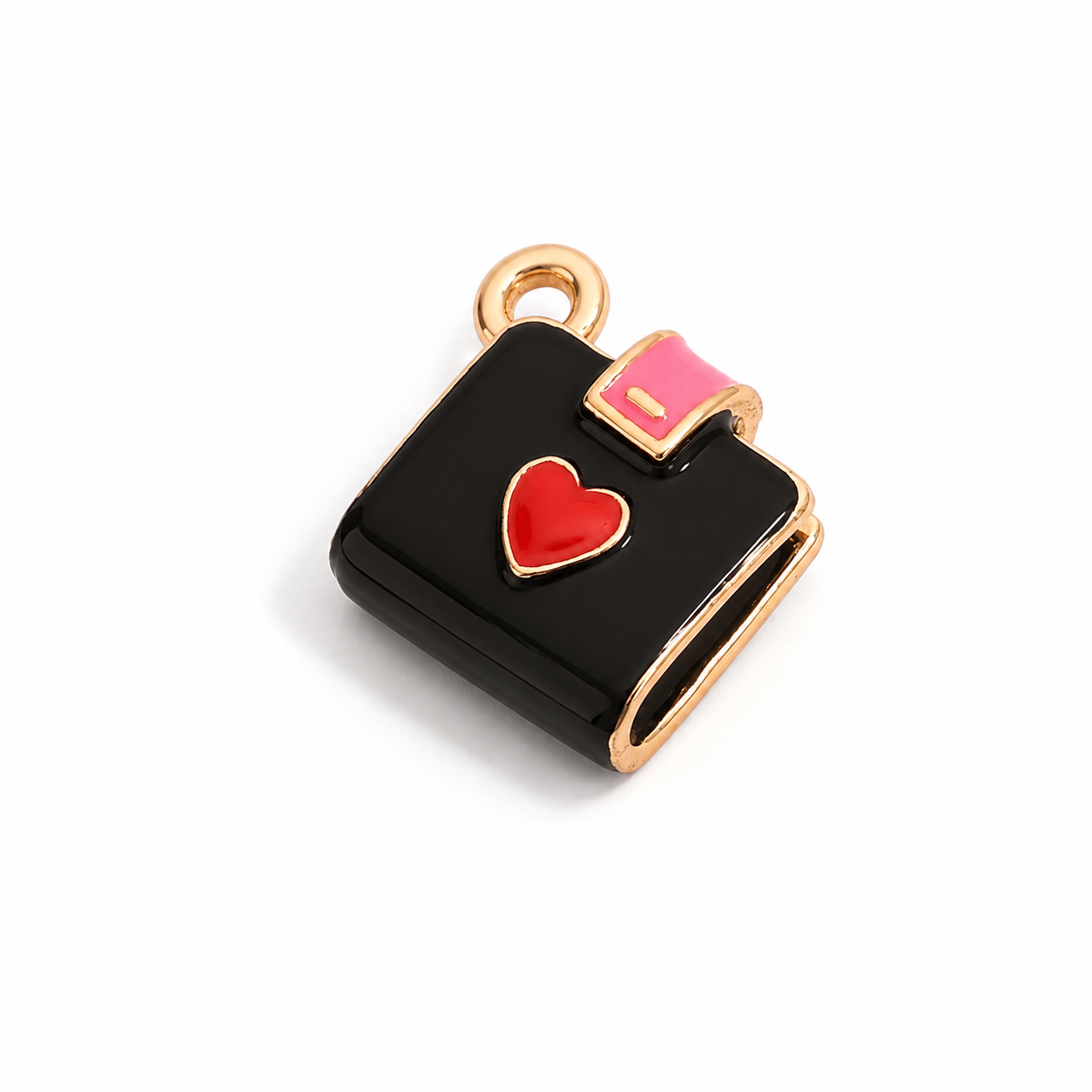 PC01N Black Purse 3D Statement Charm - PVD plated ( 1 pc ) Premium Collectible | Anti tarnish