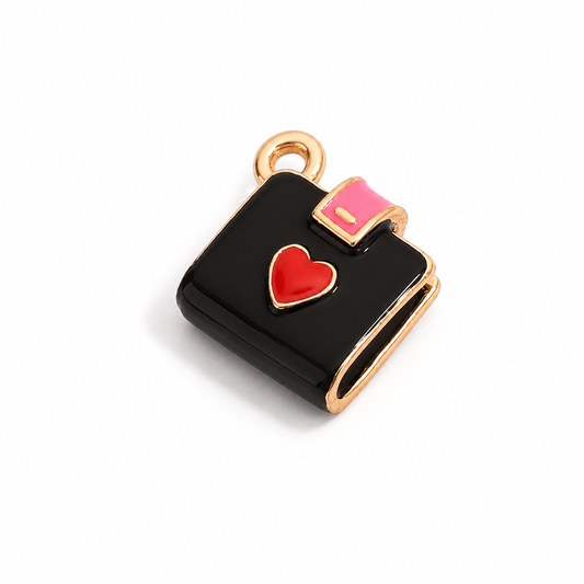 PC01N Black Purse 3D Statement Charm - PVD plated ( 1 pc ) Premium Collectible | Anti tarnish