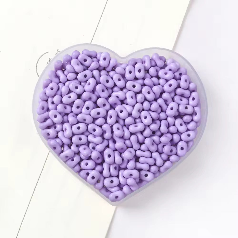 BBB 325 (i) Muted Purple Peanut Shiny Bead ( 1 pc ) UV Plated Acrylic ( 4*6 mm )