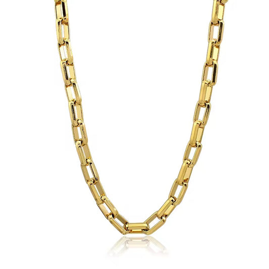 RC 67 Box Ready made chain 18k Gold PVD plated 316 Stainless steel ( 1 pc ) Anti tarnish ( 4 mm ) with extension