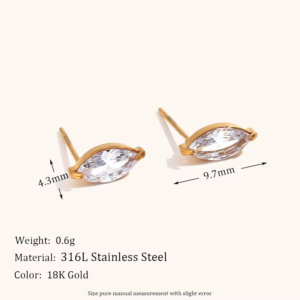 SJ 422 Minimalist Zircon Stud Earring - Premium 18k Gold PVD plated stainless steel - Anti tarnish - Wholesale