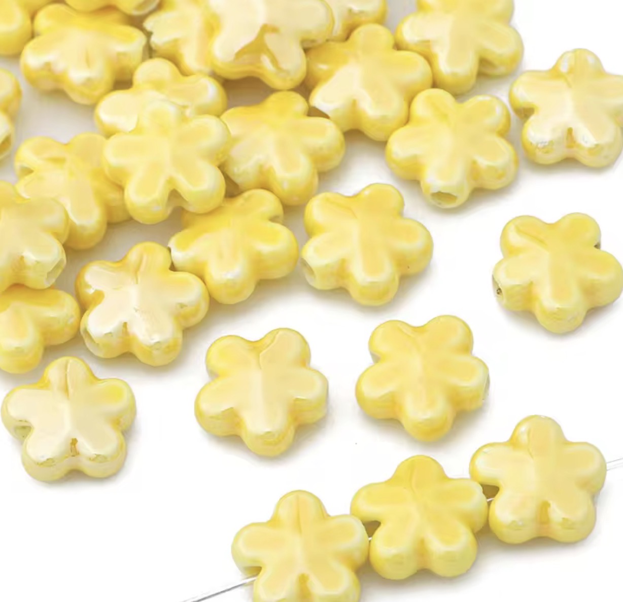 BBB 374 Floral Ceramic Bead ( 1 pc ) Porcelain Ceramic ( 12 mm )