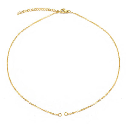 RC 37 Double ended dainty 18k gold PVD plated 316 Stainless steel ready chain with extension ( 1 pc ) Anti tarnish