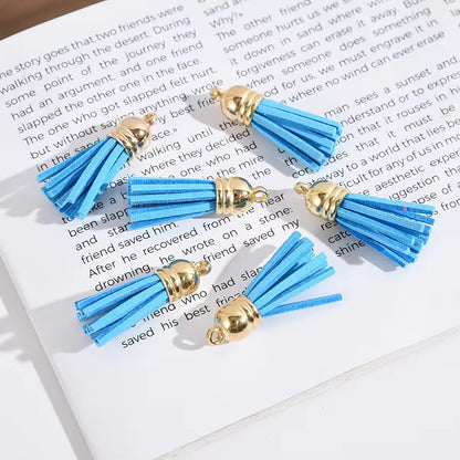 BBB 429 Plush Tassel with gold plated cap For Keychains ( 1 pc ) Premium leather quality
