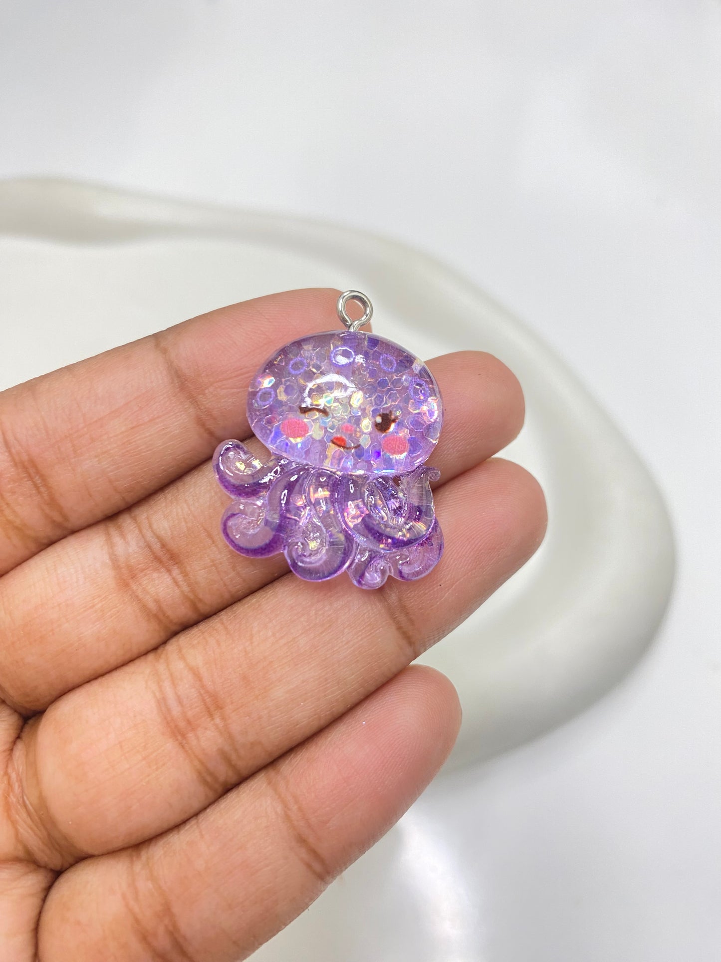 RC 2211 Octopus Resin charm with hook ( 1 pc )