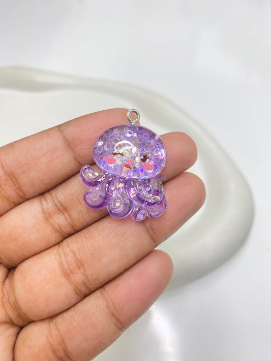 RC 2211 Octopus Resin charm with hook ( 1 pc )