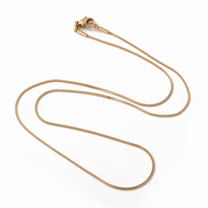 RC 55 Round Snake Ready made chain 18k Gold PVD plated 316 Stainless steel ( 1 pc ) Anti tarnish ( 1.5mm )