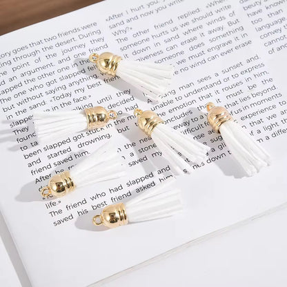 BBB 429 Plush Tassel with gold plated cap For Keychains ( 1 pc ) Premium leather quality