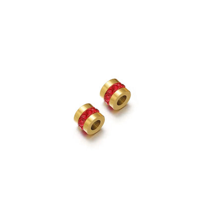 BBB 372 Clear Zircon Spacer bead 18k Gold PVD 316 Stainless steel ( 1 pc ) Anti tarnish