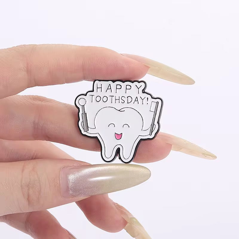 PK 125 Toothsday Enamel Pin Badge ( 1 pc ) Imported Premium Quality