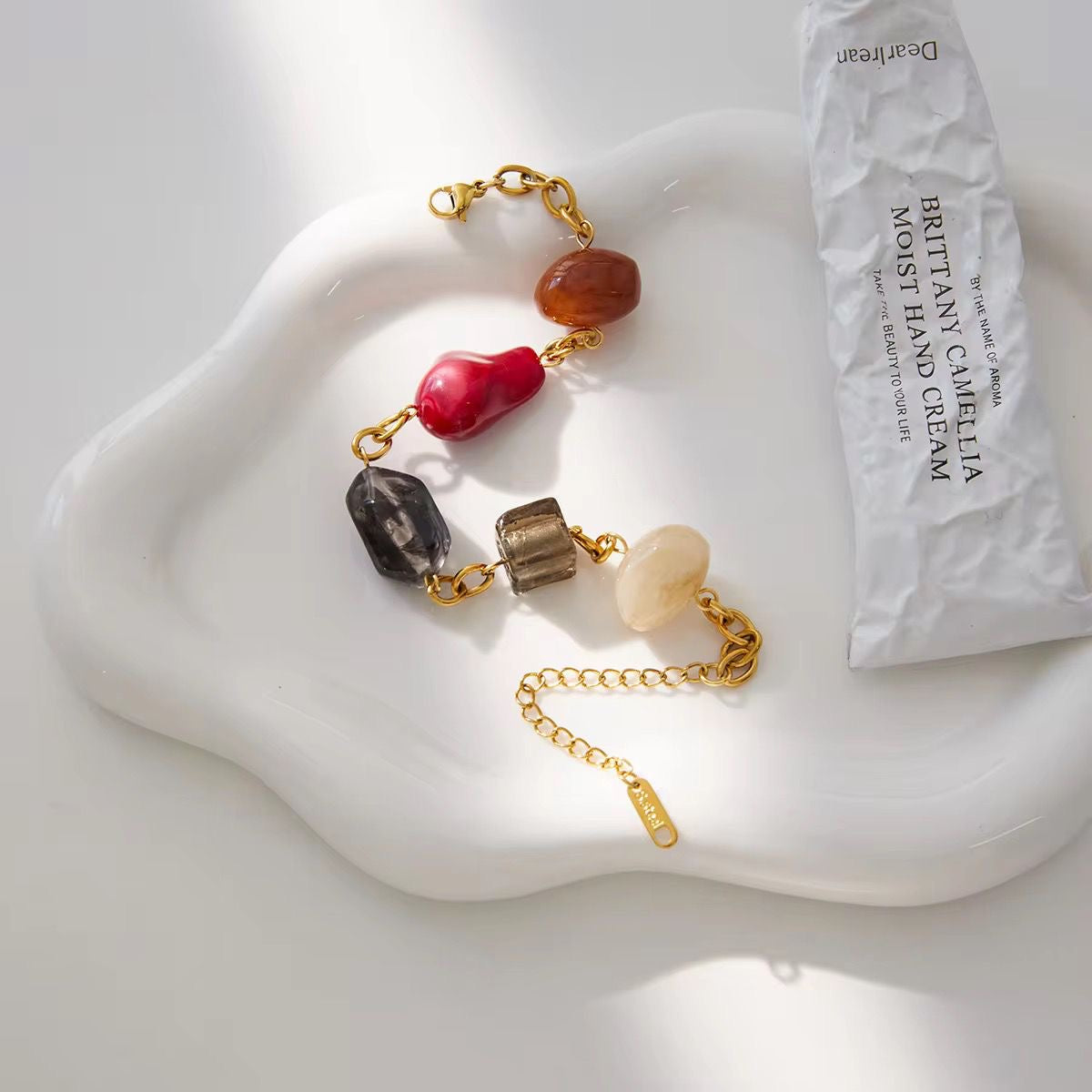 SJ 1017 Chunky Resin Bracelet - Premium Collection  - 18k Gold PVD plated stainless steel - Anti tarnish