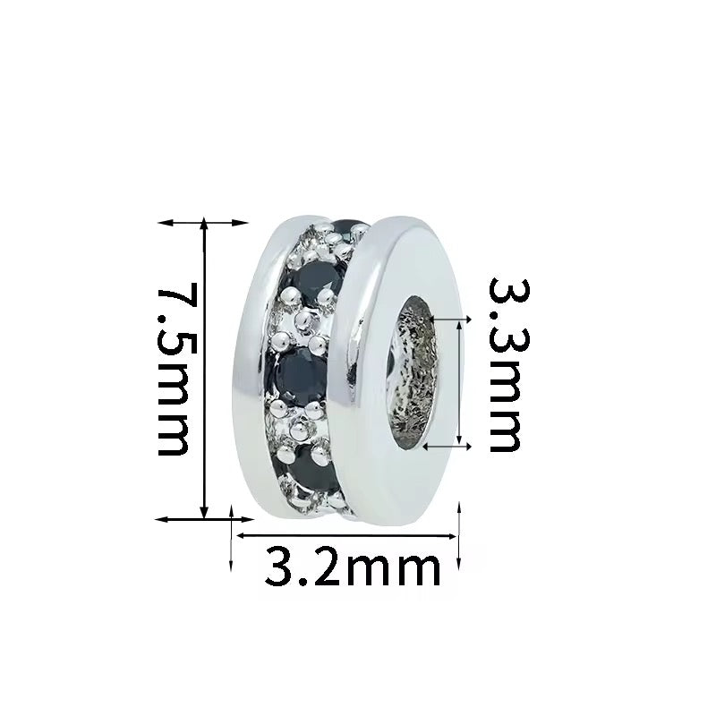 SS 1272 Zircon Round Silver plated ( 1 pc ) Anti tarnish