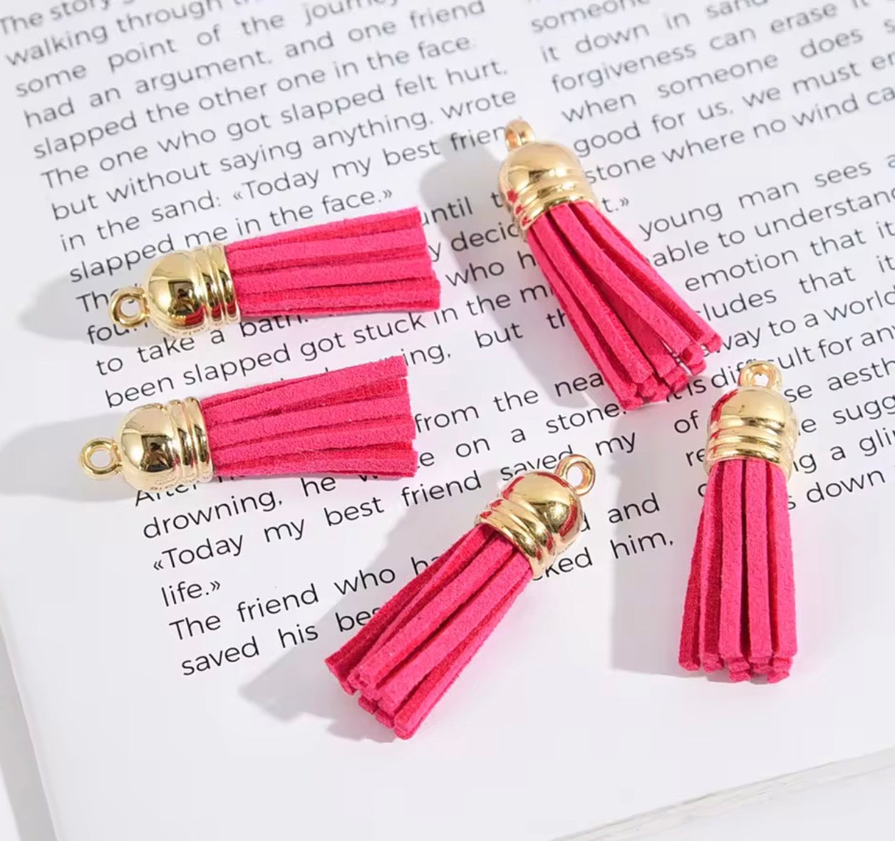 BBB 429 Plush Tassel with gold plated cap For Keychains ( 1 pc ) Premium leather quality